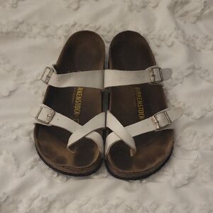Birkenstock White Cross-Strap Sandals